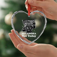 Bigfoot Black Ribbon Heart Crystal Glass Ornament Not Today Melanoma Awareness Gift