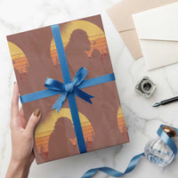 Bigfoot Blowing Dandelion Wrapping Paper Roll Retro Sunset Forest
