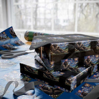 Bigfoot Blowing Dandelion Wrapping Paper Roll Sasquatch Van Gogh Starry Night 4th of July