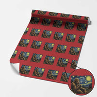 Bigfoot Blowing Dandelion Starry Night Wrapping Paper Roll Cryptid Mythical Creature National Park Monster Gift