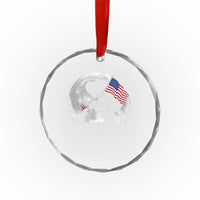 Bigfoot Boop Cat Moon Crystal Glass Ornament Funny Sasquatch Meme 4th of July