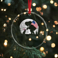 Bigfoot Boop Cat Moon Crystal Glass Ornament Funny Sasquatch Meme 4th of July