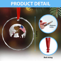 Bigfoot Boop Cat Moon Crystal Glass Ornament Funny Sasquatch Meme 4th of July