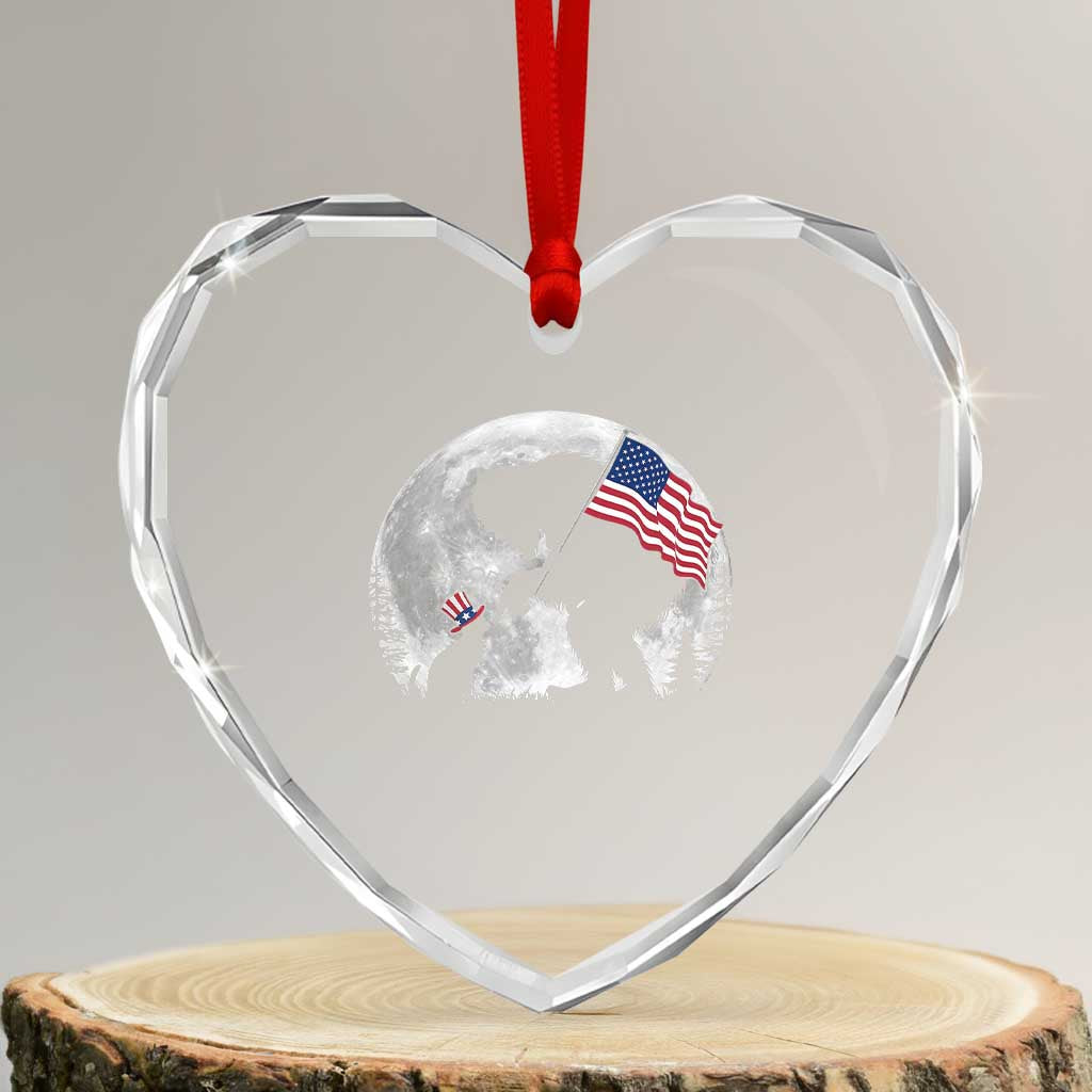 Bigfoot Boop Cat Moon Heart Crystal Glass Ornament Funny Sasquatch Meme 4th of July