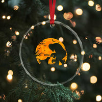 Bigfoot Boop Dog Hallowwen Crystal Glass Ornament Funny Sasquatch Meme Dog Lovers Full Moon