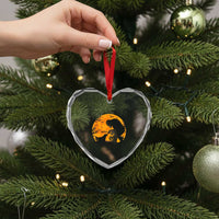 Bigfoot Boop Dog Hallowwen Heart Crystal Glass Ornament Funny Sasquatch Meme Dog Lovers Full Moon