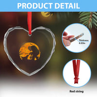 Bigfoot Boop Dog Hallowwen Heart Crystal Glass Ornament Funny Sasquatch Meme Dog Lovers Full Moon