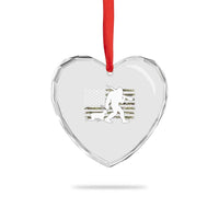 Bigfoot Camo Deer Hunting Heart Crystal Glass Ornament Camo USA Flag Buck Season Sasquatch