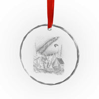Bigfoot Camping Under Meteor Showers Crystal Glass Ornament Stargazer Gift