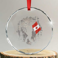 Bigfoot Canada Flag Crystal Glass Ornament Retro Sasquatch Forest Rock On