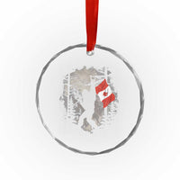 Bigfoot Canada Flag Crystal Glass Ornament Retro Sasquatch Forest Rock On