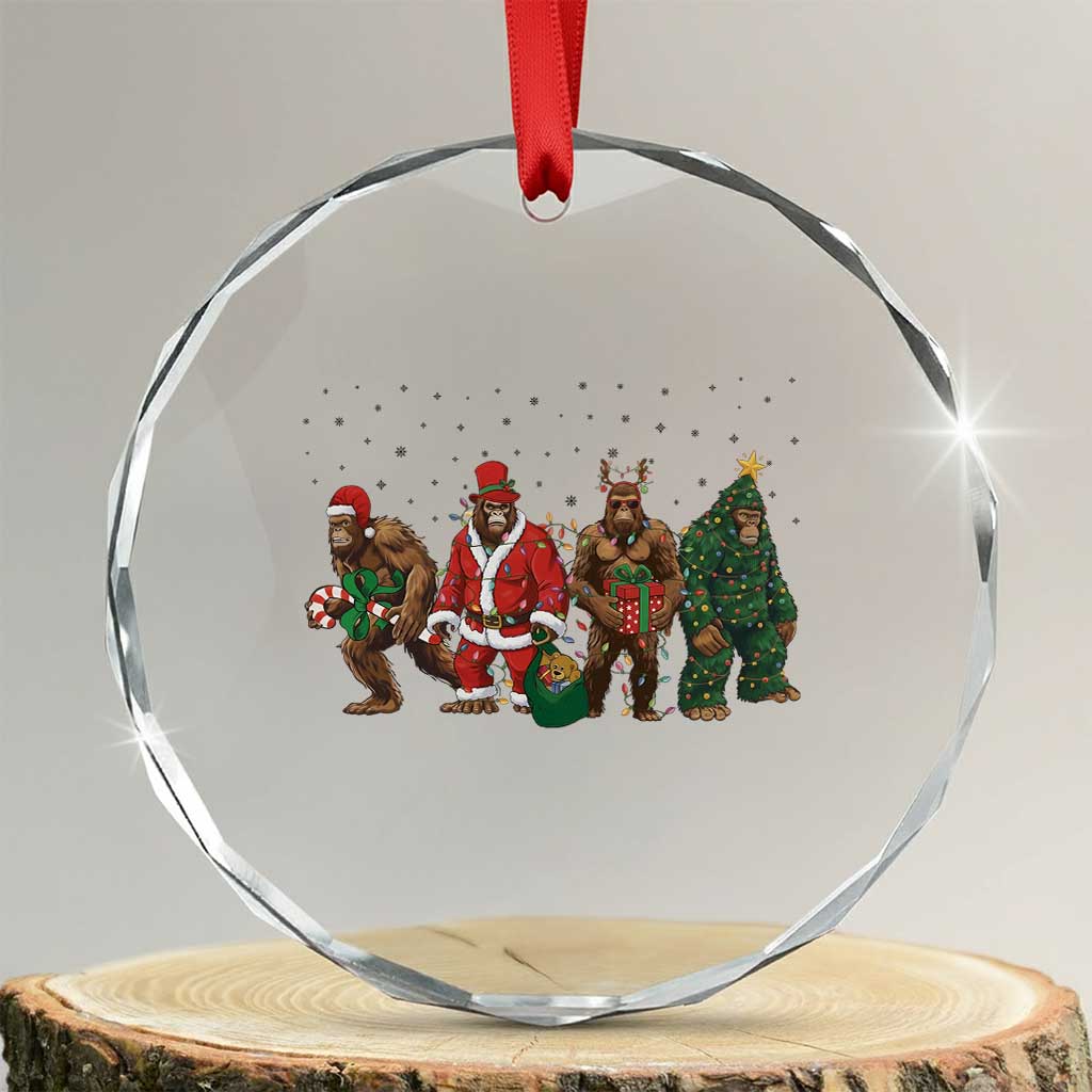 Bigfoot Christmas Cosplay Crystal Glass Ornament Funny Holiday Gift - Wonder Print Shop