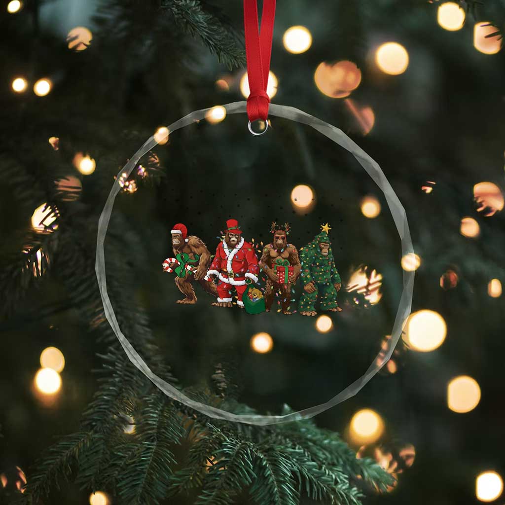 Bigfoot Christmas Cosplay Crystal Glass Ornament Funny Holiday Gift - Wonder Print Shop