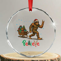 Bigfoot Christmas Crystal Glass Ornament Believe Funny Holiday Gift - Wonder Print Shop
