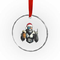 Bigfoot Christmas Crystal Glass Ornament Most Wonderful Xmas Sasquatch Beer - Wonder Print Shop