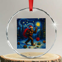 Bigfoot Christmas Crystal Glass Ornament Starry Night Van Gogh - Wonder Print Shop