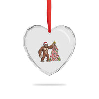 Bigfoot Christmas Tree 67 Heart Crystal Glass Ornament Holiday Six Seven Meme Brainrot Gift - Wonder Print Shop