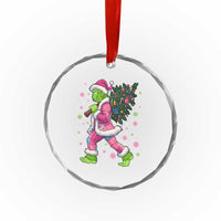 Bigfoot Christmas Tree Crystal Glass Ornament Pink Xmas Funny Green Sasquatch - Wonder Print Shop