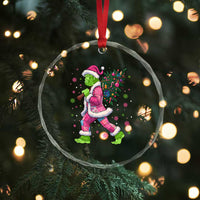 Bigfoot Christmas Tree Crystal Glass Ornament Pink Xmas Funny Green Sasquatch - Wonder Print Shop