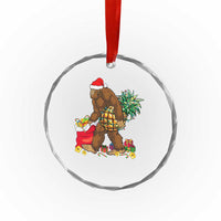 Bigfoot Crystal Glass Ornament Pineapple Tree Lights Funny Hawaiian Xmas Sasquatch Lovers TS10