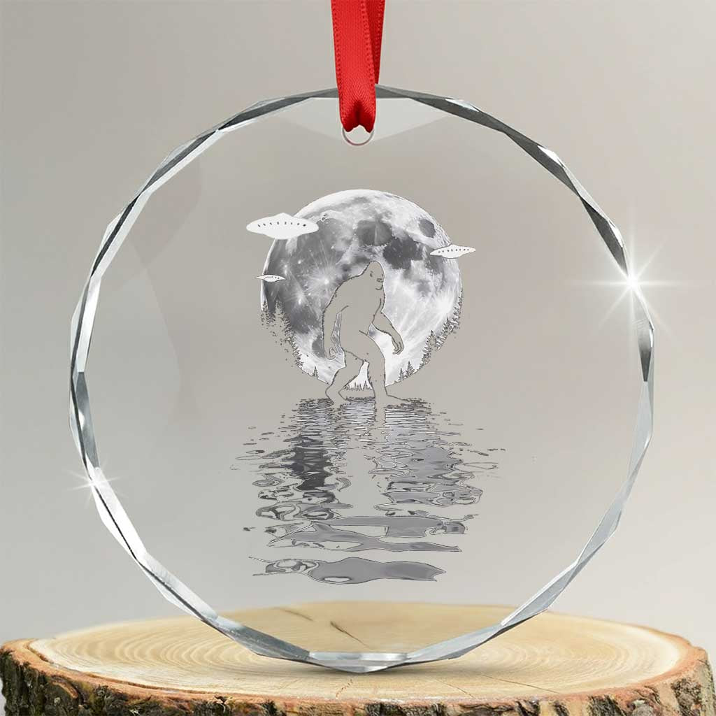 Bigfoot Crystal Glass Ornament Sasquatch Under The Moon Cryptid - Wonder Print Shop
