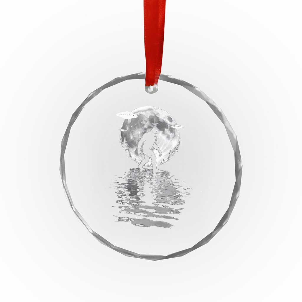 Bigfoot Crystal Glass Ornament Sasquatch Under The Moon Cryptid - Wonder Print Shop