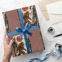 Bigfoot Dachshund Lovers Wrapping Paper Roll Japanese Vintage Graphic Ukiyo-e Art Sasquatch Wiener Dog Gift