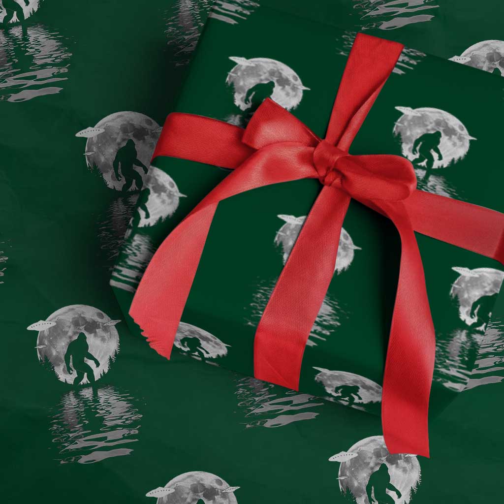 Bigfoot Wrapping Paper Roll Sasquatch Under The Moon Cryptid