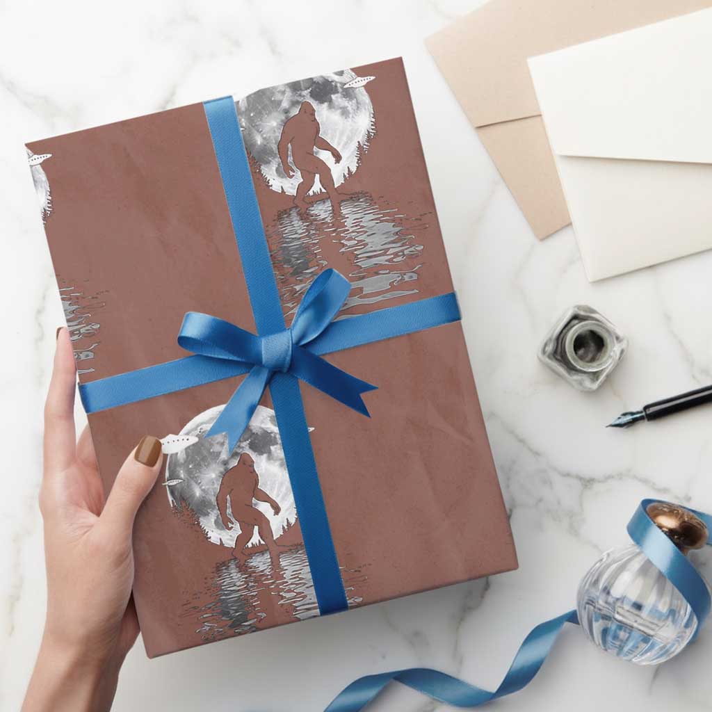 Bigfoot Wrapping Paper Roll Sasquatch Under The Moon Cryptid