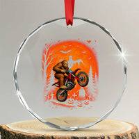 Bigfoot Dirt Bike Crystal Glass Ornament Sasquatch Halloween Creepy Biker - Wonder Print Shop