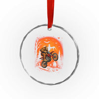 Bigfoot Dirt Bike Crystal Glass Ornament Sasquatch Halloween Creepy Biker - Wonder Print Shop