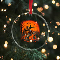 Bigfoot Dirt Bike Crystal Glass Ornament Sasquatch Halloween Creepy Biker - Wonder Print Shop