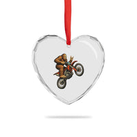 Bigfoot Dirt Bike Heart Crystal Glass Ornament Motocross Sasquatch Rock On Hand - Wonder Print Shop