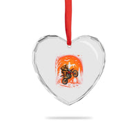 Bigfoot Dirt Bike Heart Crystal Glass Ornament Sasquatch Halloween Creepy Biker - Wonder Print Shop
