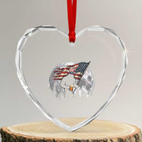 Bigfoot Drinking Beer 4th of July Heart Crystal Glass Ornament Sasquatch Hiking Moon American Flag