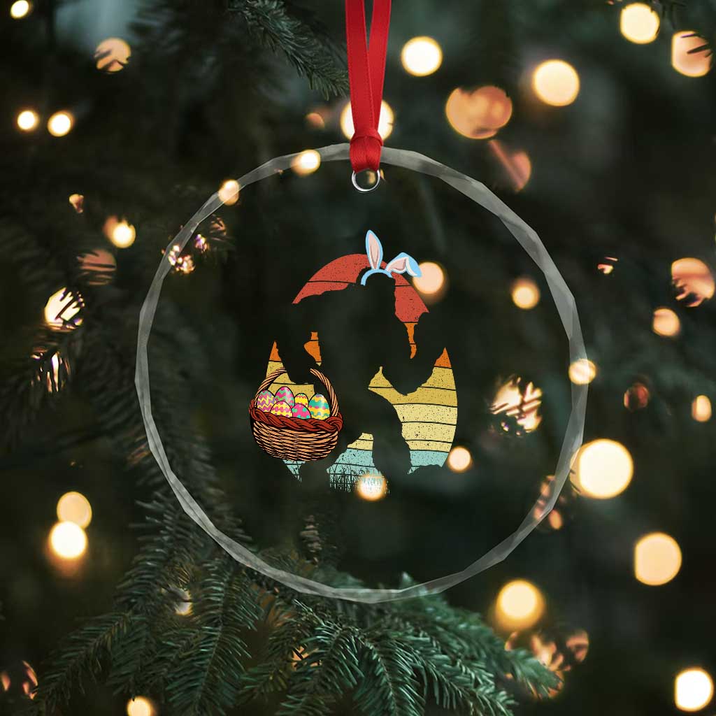 Bigfoot Easter Crystal Glass Ornament Bunny Sasquatch Eggs Retro - Wonder Print Shop