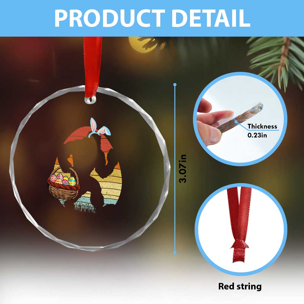 Bigfoot Easter Crystal Glass Ornament Bunny Sasquatch Eggs Retro - Wonder Print Shop