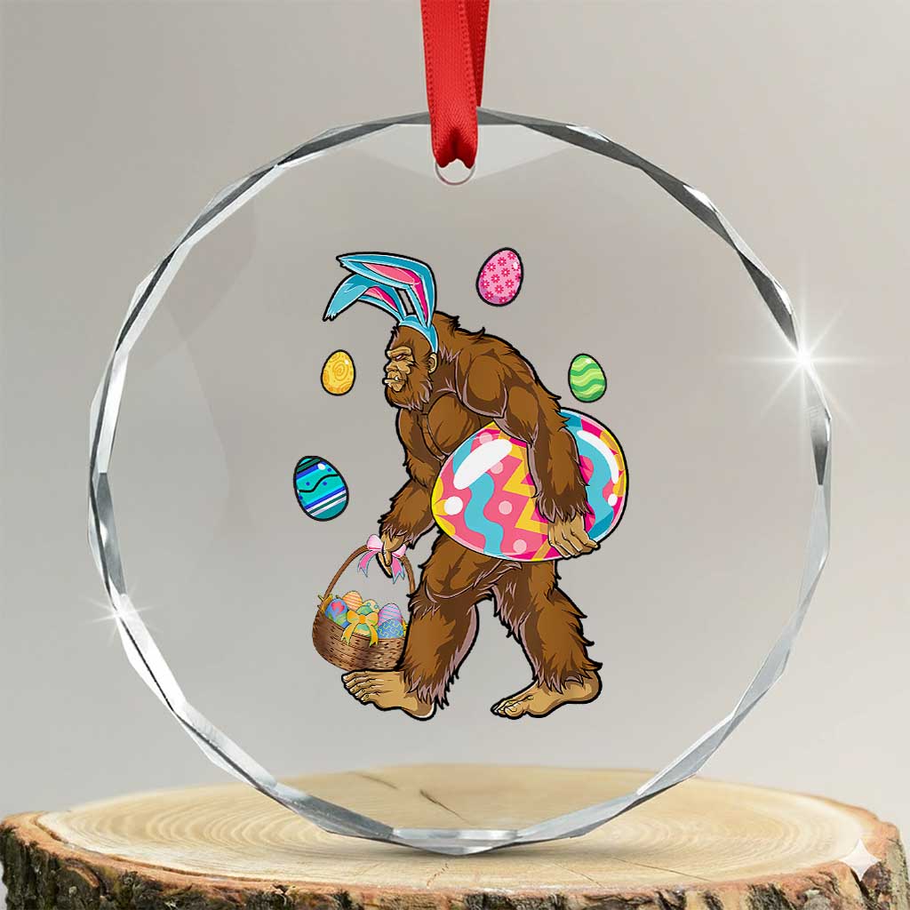 Bigfoot Easter Crystal Glass Ornament Funny Sasquatch Eggs Hunting - Wonder Print Shop