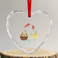 Bigfoot Easter Heart Crystal Glass Ornament Bunny Sasquatch Eggs Retro - Wonder Print Shop