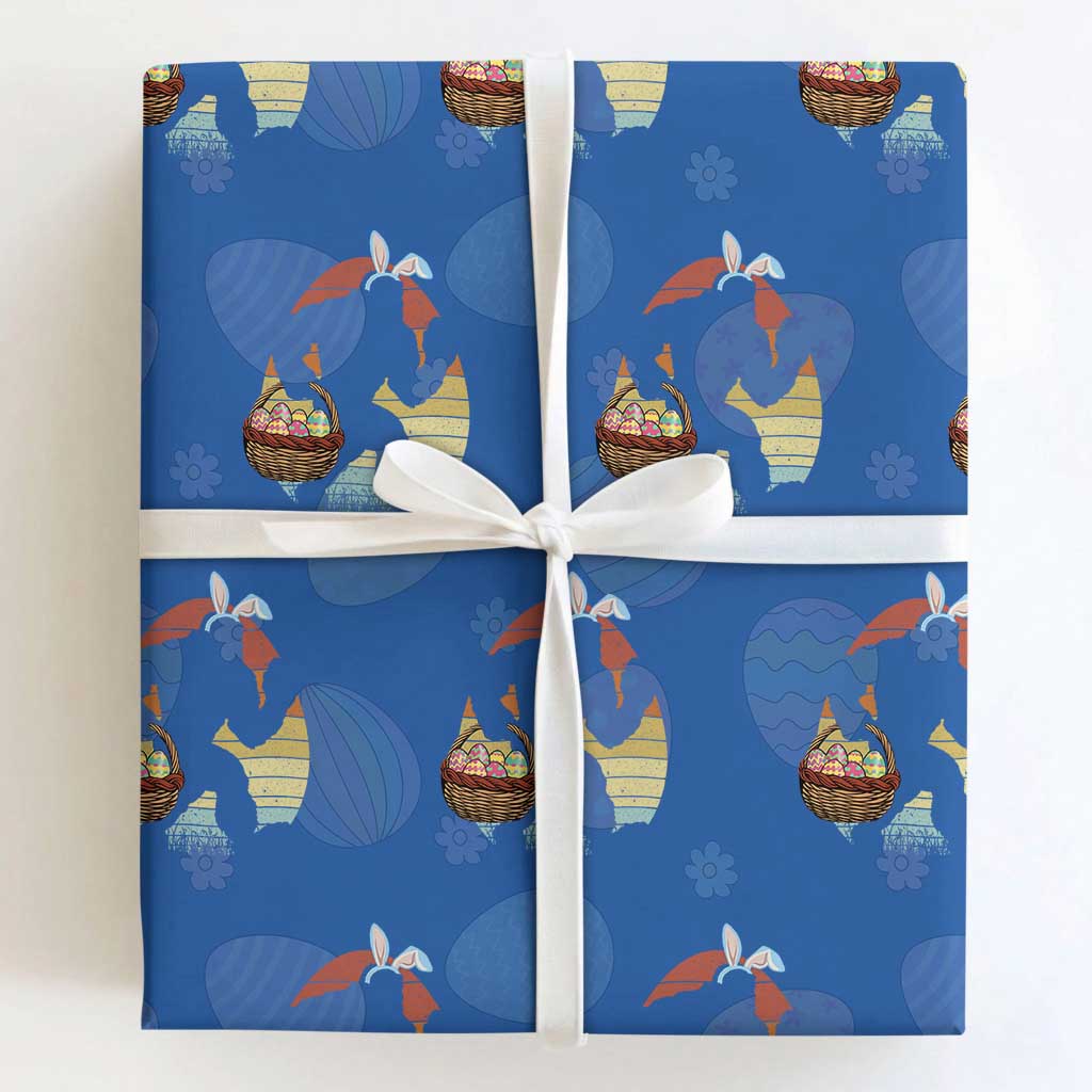 Bigfoot Easter Wrapping Paper Roll Bunny Sasquatch Eggs Retro