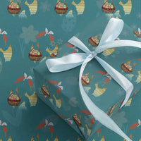 Bigfoot Easter Wrapping Paper Roll Bunny Sasquatch Eggs Retro
