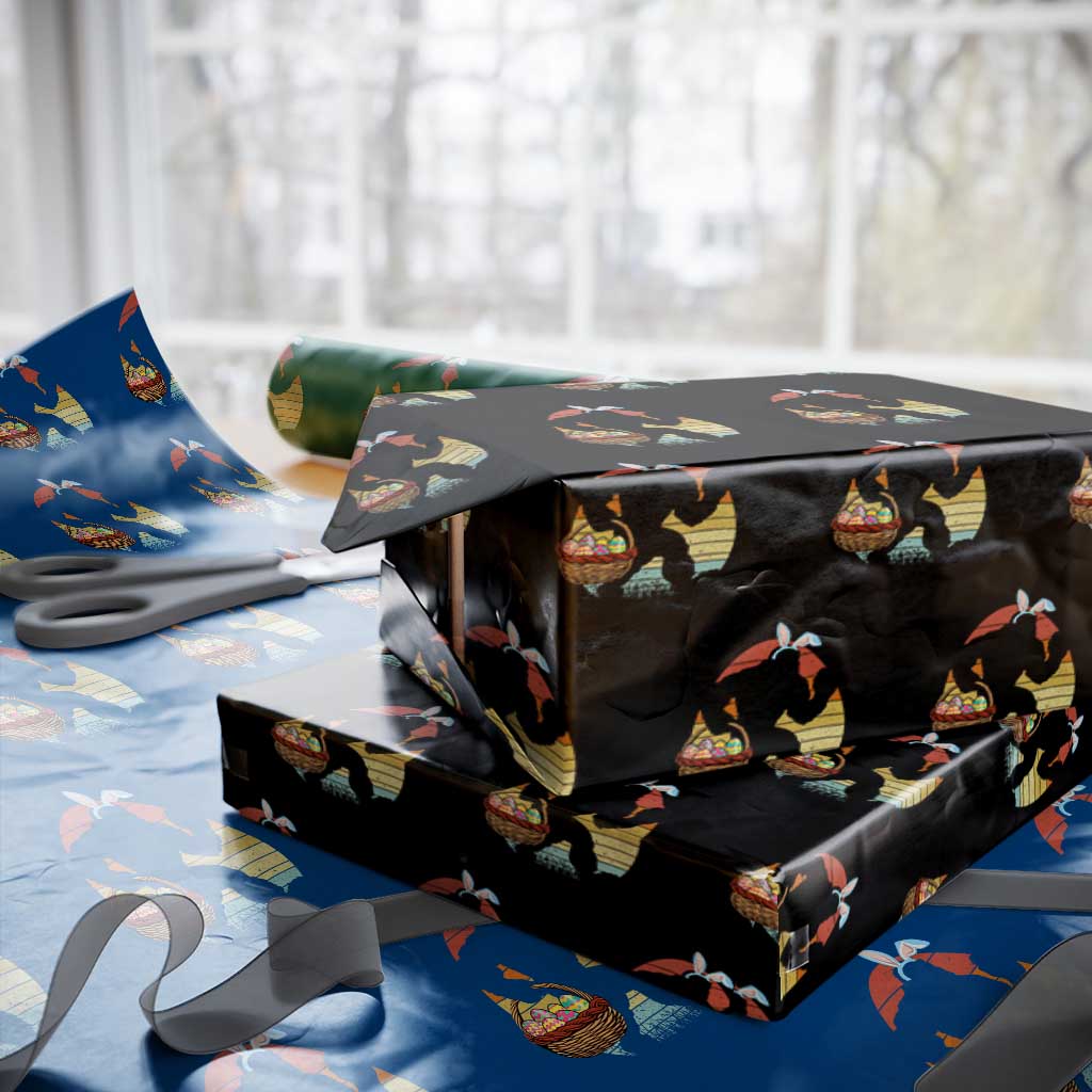 Bigfoot Easter Wrapping Paper Roll Bunny Sasquatch Eggs Retro - Wonder Print Shop