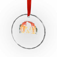 Bigfoot Fishing Crystal Glass Ornament Funny Retro Sasquatch Fisherman Dad TS10