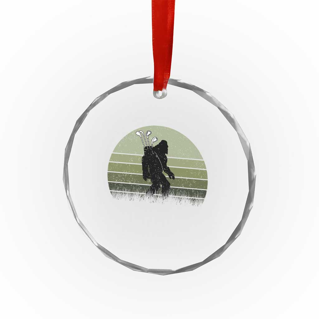 Bigfoot Golfer Crystal Glass Ornament Funny Sasquatch Golfing Golf Balls - Wonder Print Shop