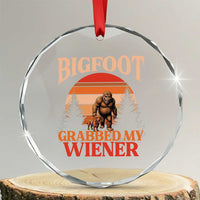 Bigfoot Grabbed My Wiener Crystal Glass Ornament Funny Dachshund Lover Gift TS12