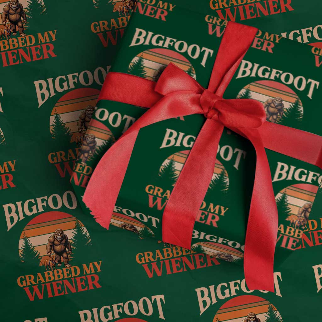 Bigfoot Grabbed My Wiener Wrapping Paper Roll Funny Dachshund Lover Gift - Wonder Print Shop