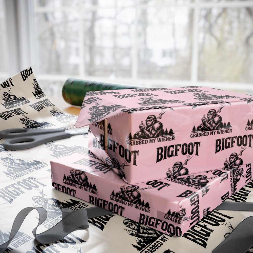 Bigfoot Grabbed My Wiener Wrapping Paper Roll Funny Sasquatch Camping - Wonder Print Shop
