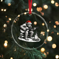 Bigfoot Guitar Christmas Crystal Glass Ornament Sasquatch Guitarist Music Xmas - Wonder Print Shop