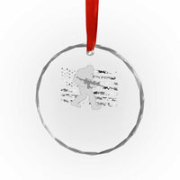 Bigfoot Gun Owner Crystal Glass Ornament Camo US American Flag Sasquatch Rifle - Wonder Print Shop