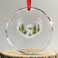 Bigfoot Gun Owner Crystal Glass Ornament Retro Deer Hunting Sasquatch Hunter Dad